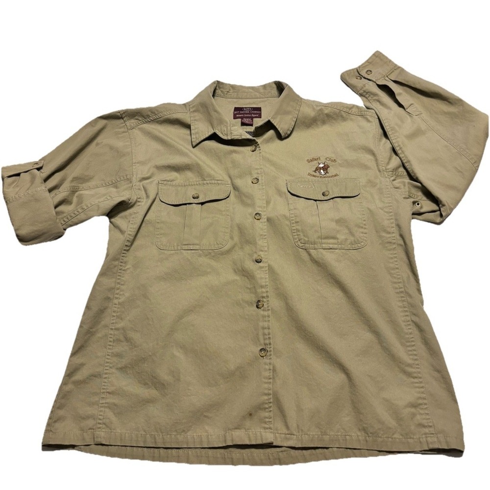 Boyt Harness Women's Sz XL Safari Club International Vented Campshirt Beige